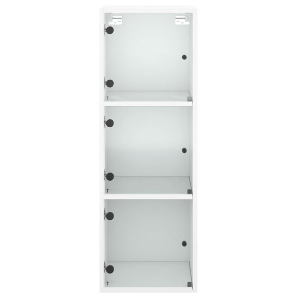 Wandschrank Weiß mit Glastüren 35x37x100 cm