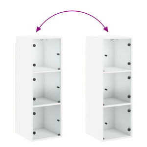 Wandschrank Weiß mit Glastüren 35x37x100 cm