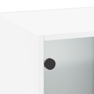Wandschrank Weiß mit Glastüren 35x37x100 cm