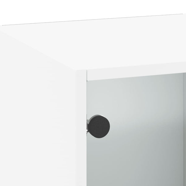 Wandschrank Weiß mit Glastüren 35x37x100 cm
