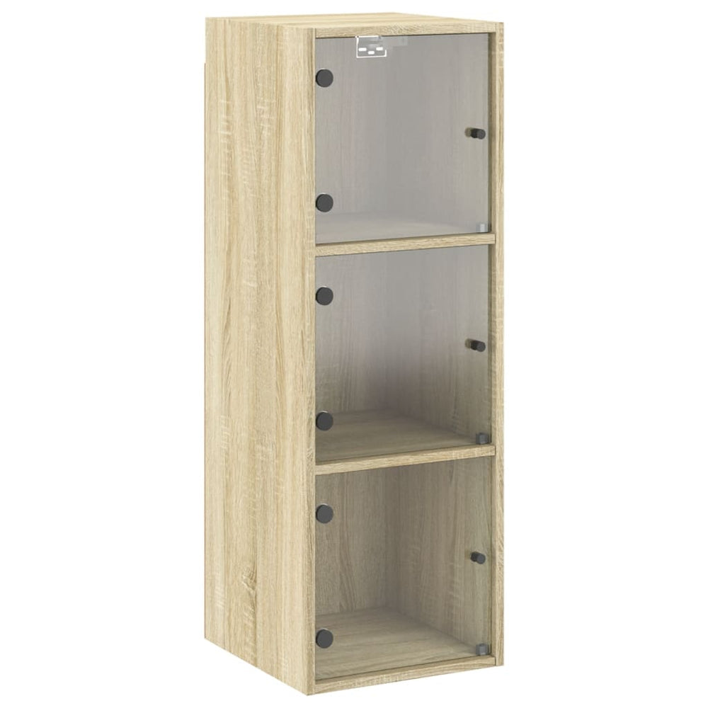 Wandschrank Sonoma-Eiche mit Glastüren 35x37x100cm