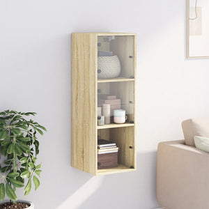 Wandschrank Sonoma-Eiche mit Glastüren 35x37x100cm