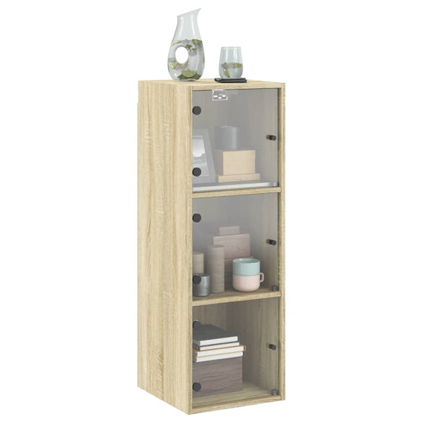 Wandschrank Sonoma-Eiche mit Glastüren 35x37x100cm