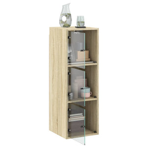 Wandschrank Sonoma-Eiche mit Glastüren 35x37x100cm