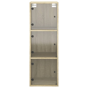 Wandschrank Sonoma-Eiche mit Glastüren 35x37x100cm