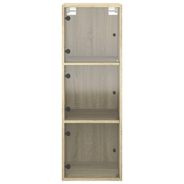 Wandschrank Sonoma-Eiche mit Glastüren 35x37x100cm