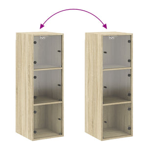 Wandschrank Sonoma-Eiche mit Glastüren 35x37x100cm