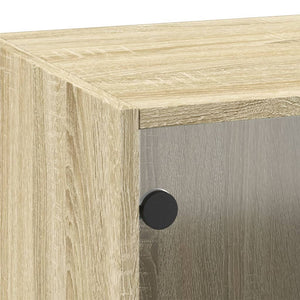 Wandschrank Sonoma-Eiche mit Glastüren 35x37x100cm