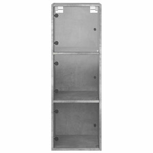 Wandschrank Betongrau mit Glastüren 35x37x100 cm