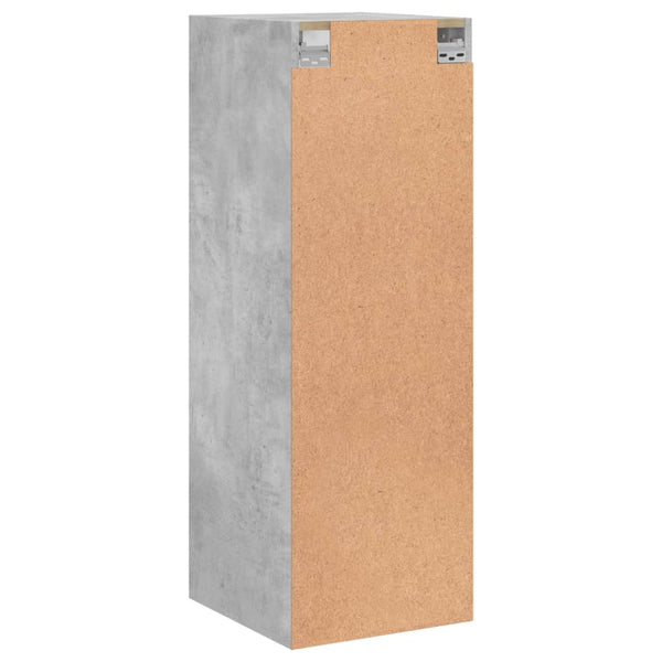Wandschrank Betongrau mit Glastüren 35x37x100 cm