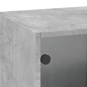 Wandschrank Betongrau mit Glastüren 35x37x100 cm