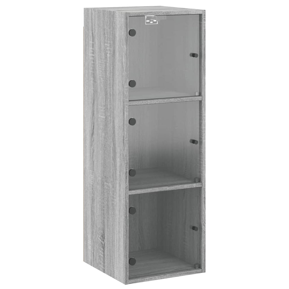 Wandschrank Grau Sonoma mit Glastüren