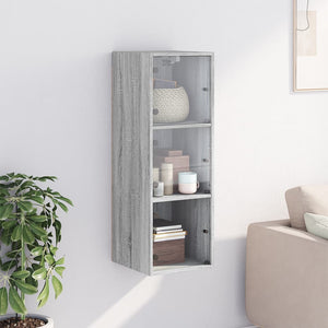 Wandschrank Grau Sonoma mit Glastüren