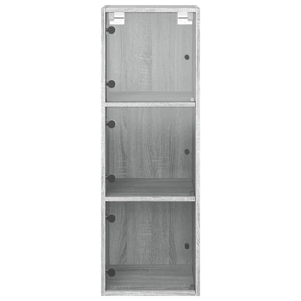 Wandschrank Grau Sonoma mit Glastüren