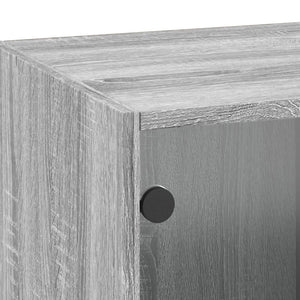 Wandschrank Grau Sonoma mit Glastüren
