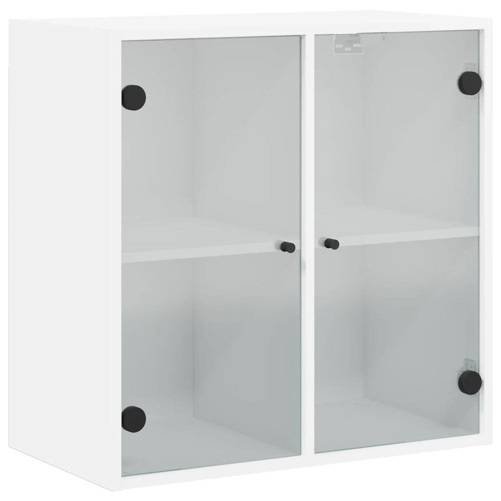 Wandschrank Weiß mit Glastüren 68,5 cm