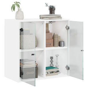 Wandschrank Weiß mit Glastüren 68,5 cm
