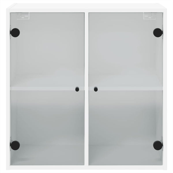 Wandschrank Weiß mit Glastüren 68,5 cm