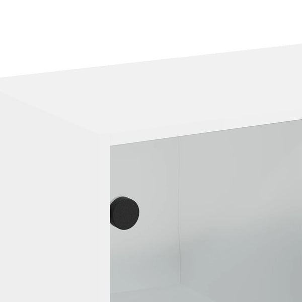 Wandschrank Weiß mit Glastüren 68,5 cm