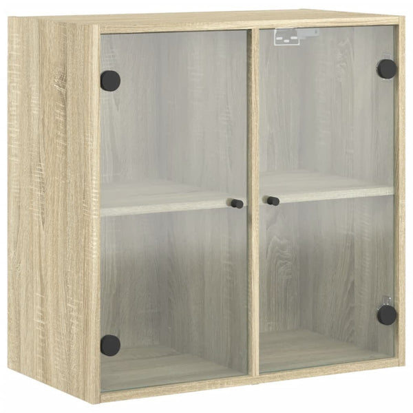 Wandschrank Sonoma-Eiche mit Glastüren 68 cm