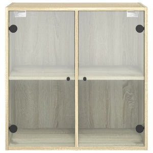 Wandschrank Sonoma-Eiche mit Glastüren 68 cm