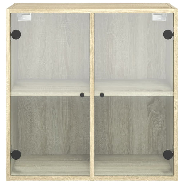 Wandschrank Sonoma-Eiche mit Glastüren 68 cm