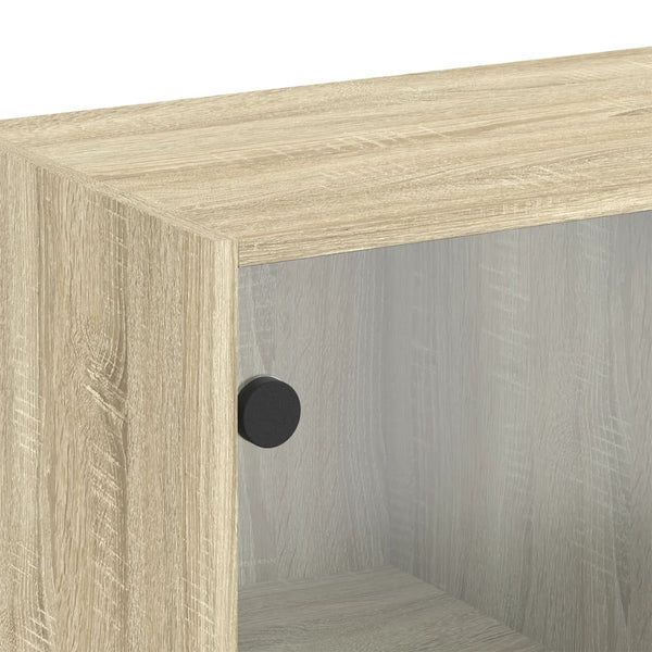 Wandschrank Sonoma-Eiche mit Glastüren 68 cm