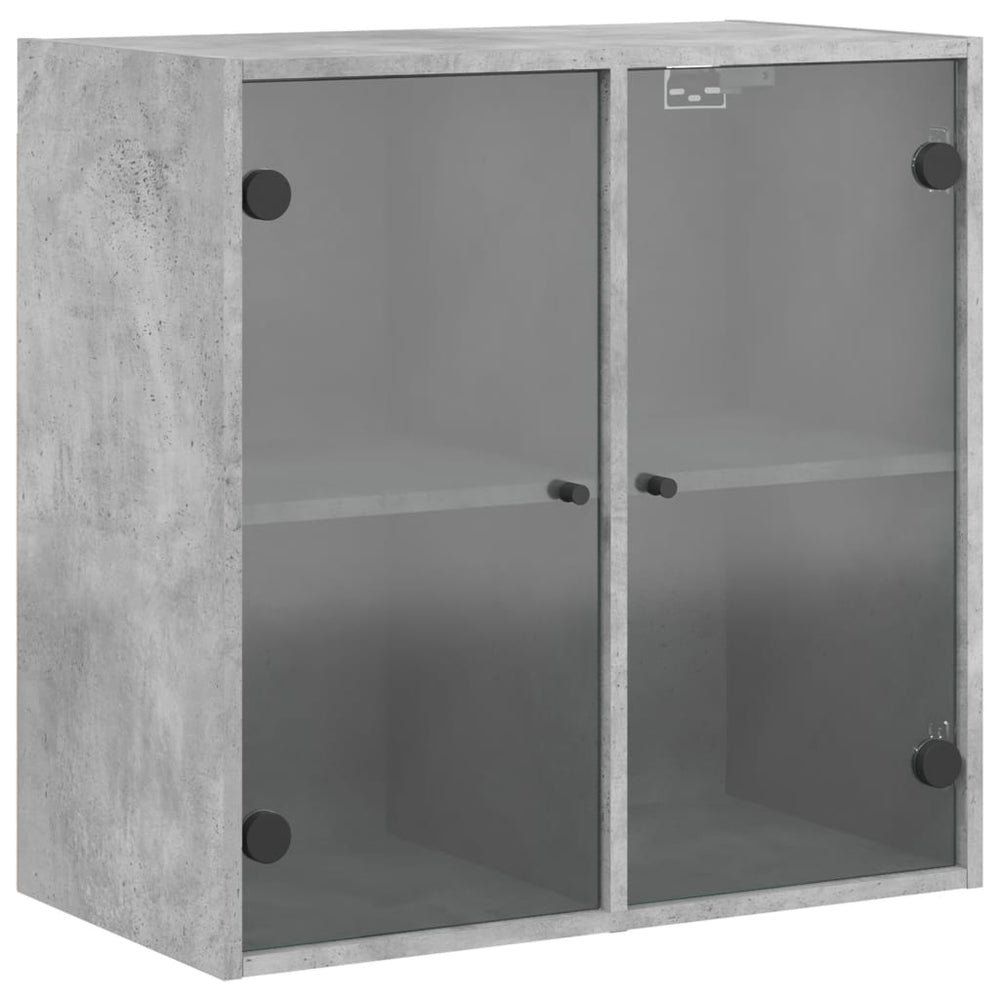 Wandschrank Betongrau mit Glastüren 68 cm