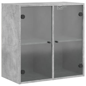 Wandschrank Betongrau mit Glastüren 68 cm