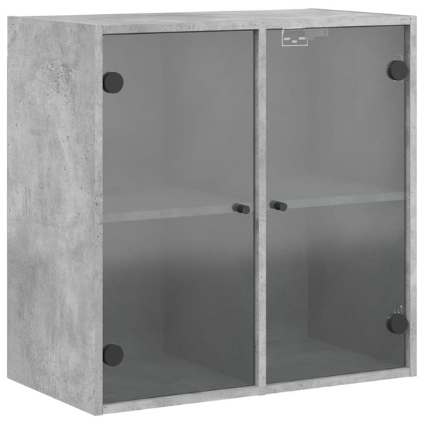 Wandschrank Betongrau mit Glastüren 68 cm
