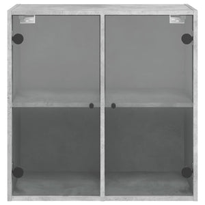 Wandschrank Betongrau mit Glastüren 68 cm