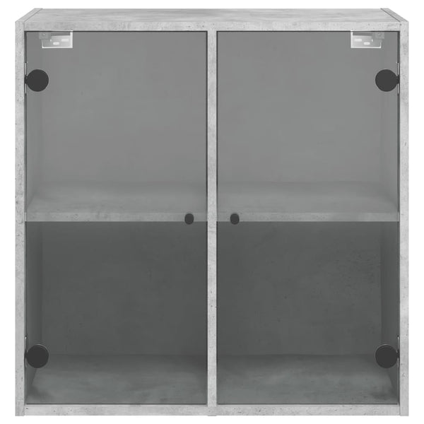 Wandschrank Betongrau mit Glastüren 68 cm