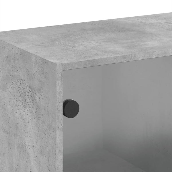 Wandschrank Betongrau mit Glastüren 68 cm