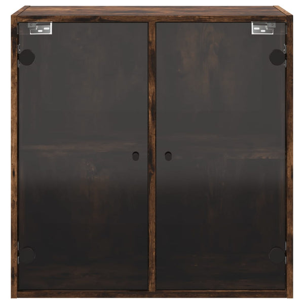 Wandschrank Räuchereiche mit Glastüren 68,5 cm