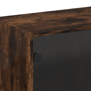 Wandschrank Räuchereiche mit Glastüren 68,5 cm