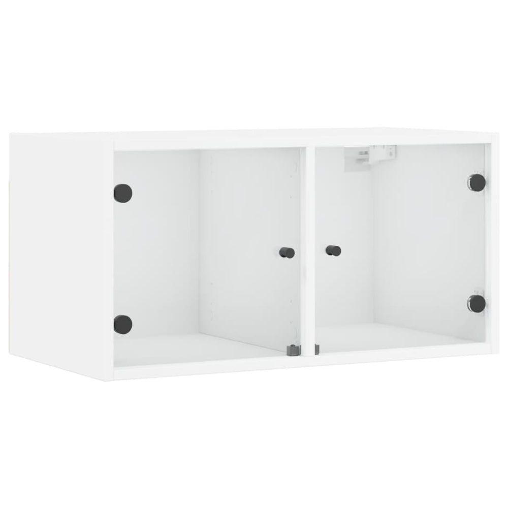Wandschrank mit Glastüren, Weiß, 68,5 cm