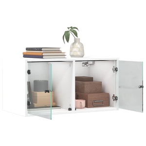 Wandschrank mit Glastüren, Weiß, 68,5 cm