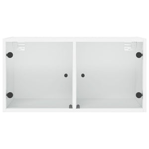 Wandschrank mit Glastüren, Weiß, 68,5 cm