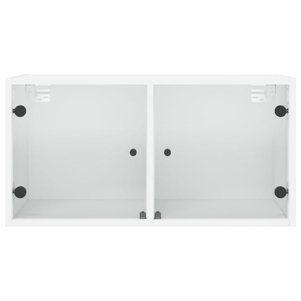 Wandschrank mit Glastüren, Weiß, 68,5 cm