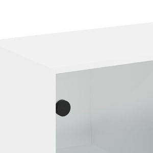 Wandschrank mit Glastüren, Weiß, 68,5 cm
