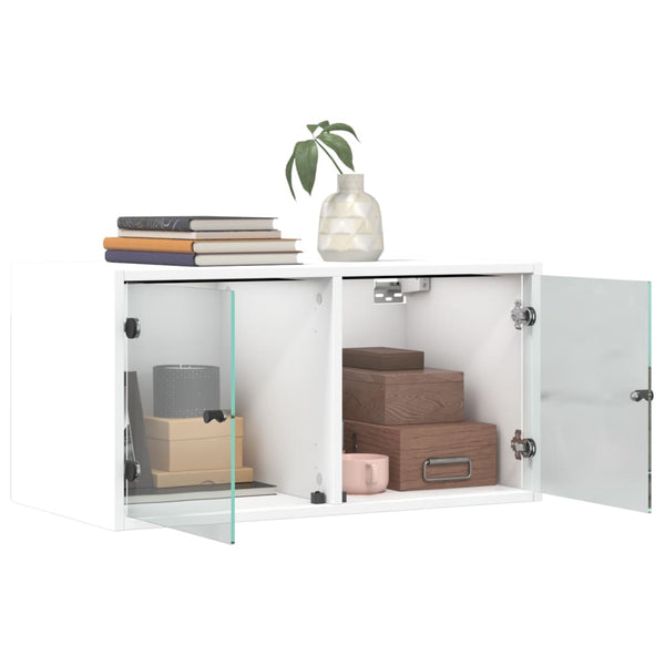 Wandschränke mit Glastüren, 2er-Set, Weiß