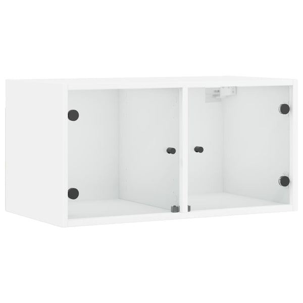 Wandschränke mit Glastüren, 2er-Set, Weiß