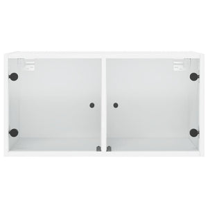 Wandschränke mit Glastüren, 2er-Set, Weiß