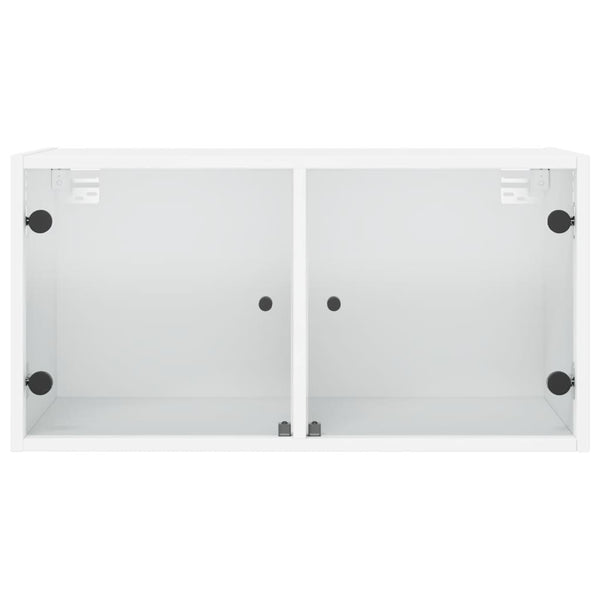 Wandschränke mit Glastüren, 2er-Set, Weiß