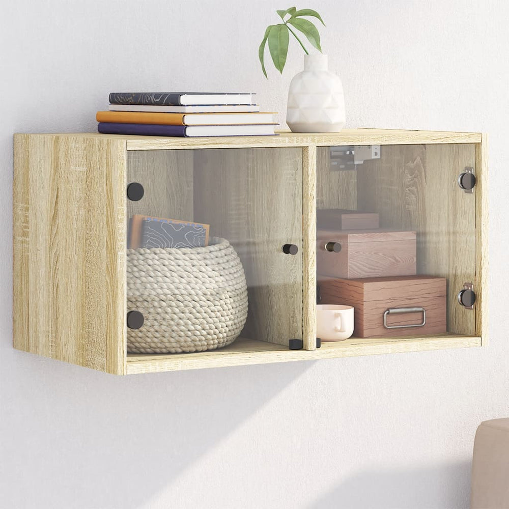 Wandschrank Sonoma-Eiche mit Glastüren