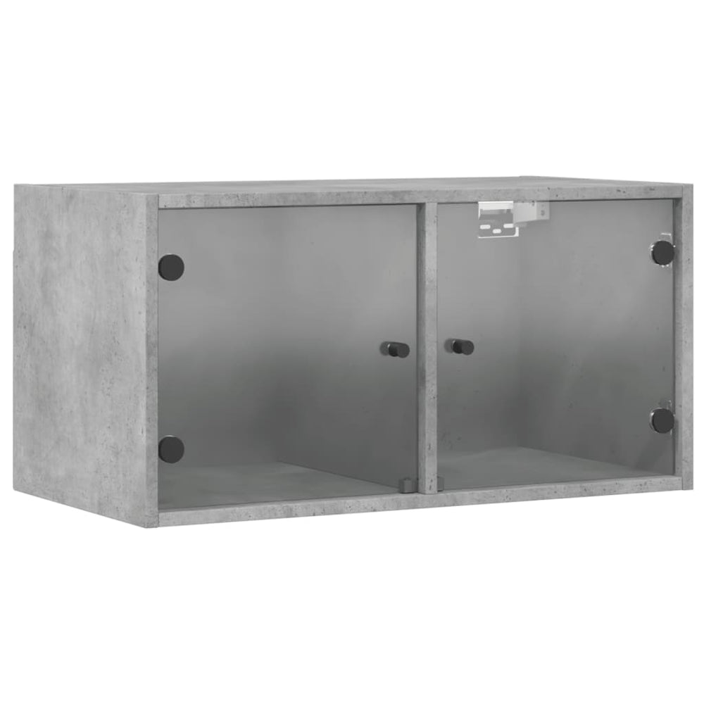 Wandschrank Betongrau mit Glastüren 68,5 cm