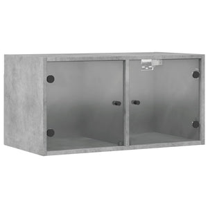 Wandschrank Betongrau mit Glastüren 68,5 cm
