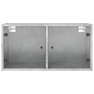 Wandschrank Betongrau mit Glastüren 68,5 cm
