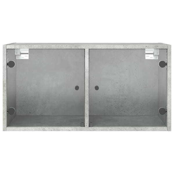 Wandschrank Betongrau mit Glastüren 68,5 cm