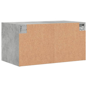 Wandschrank Betongrau mit Glastüren 68,5 cm